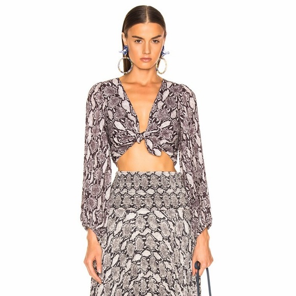 A.L.C. Tops - NWT A.L.C. for FWRD Tie Crop Top in Snake